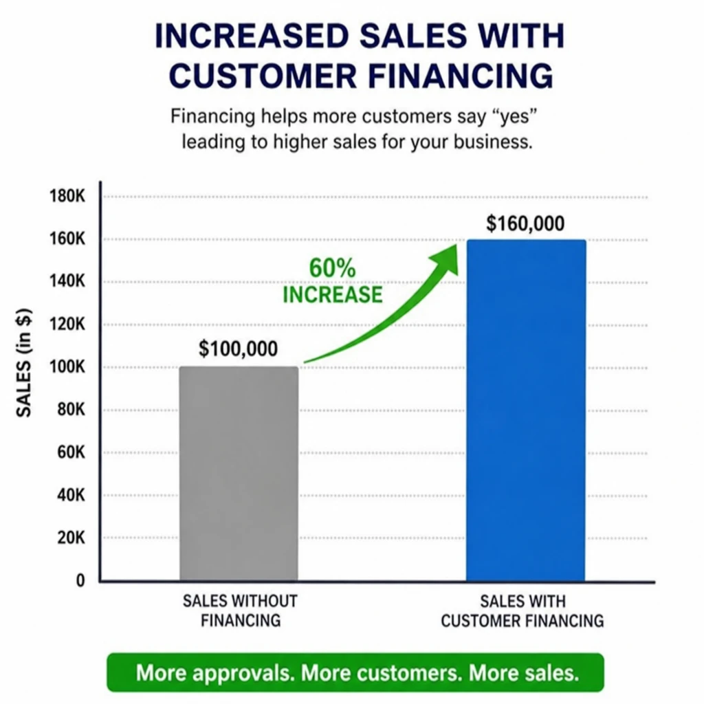 Chart titled Increased Sales with Customer Financing